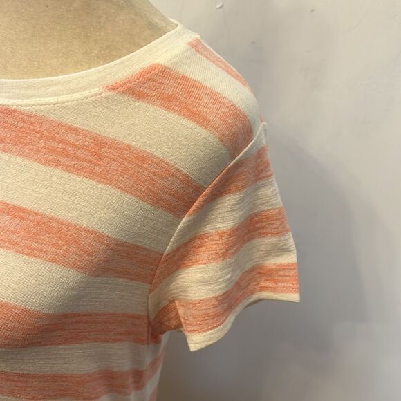 Market & Spruce melon white striped short sleeve tee Size XSP New - Picture 3 of 8